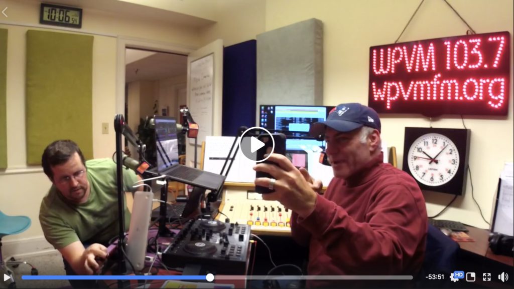 Dj Tony Z and P-Dub in the studio at WPVM FM for the Asheville House Music Society Radio Show on Dec 15, 2018